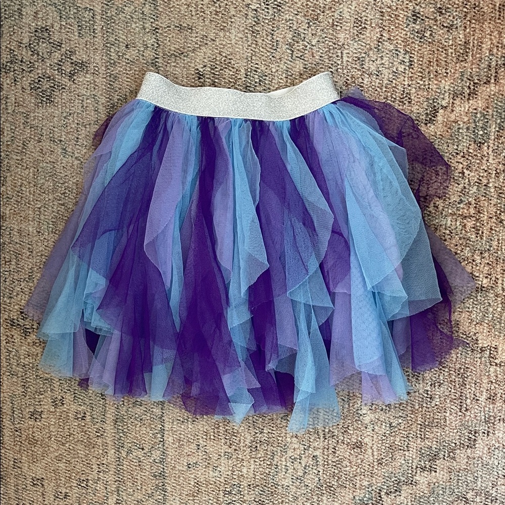 Girls Purple and Blue Layered Tulle Skirt 5T